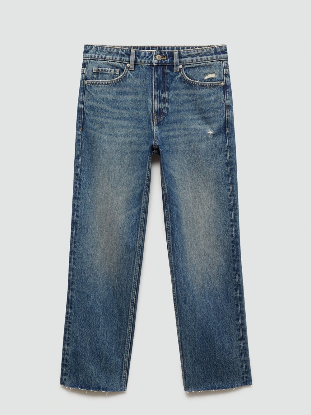 Mango Straight-Fit Cropped Leg